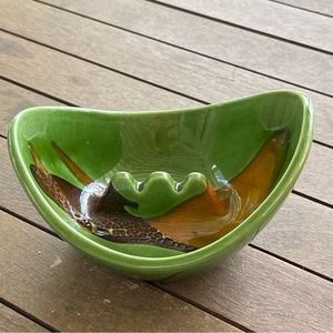 Haeger Style 2109 Green Brown and Orange MCM Ashtray Vintage